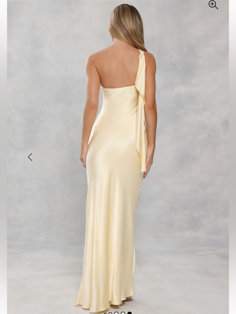 Hello Molly Elegant One-Shoulder Butter Yellow Satin Evening Dress - Picture 2 of 10